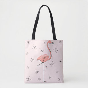 Flamingo Pink all over tote striped back