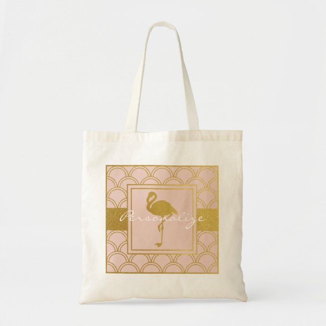 Flamingo Pink and Faux Gold Pattern Elegant Modern