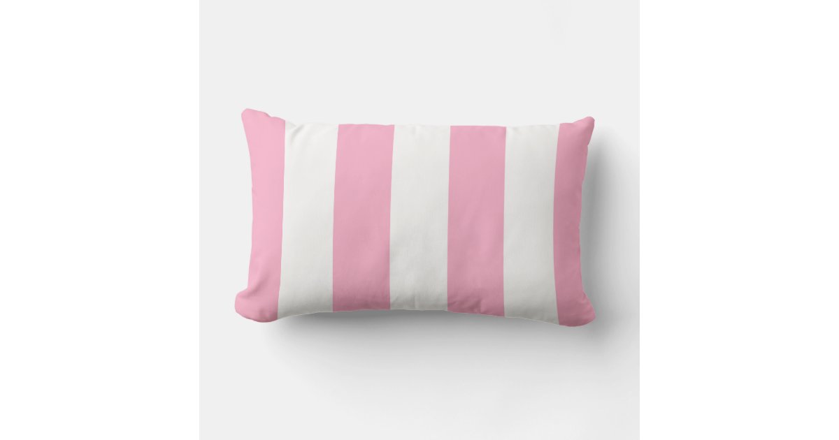 Pink Gray White Giant Stripe Throw Pillow, Zazzle