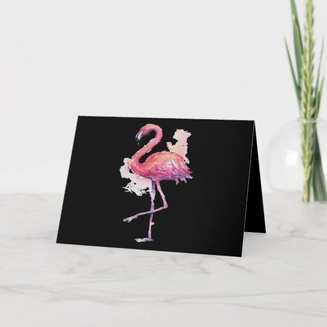 Flamingo  Pink Animal Lover Flamingo Art Card (Front)