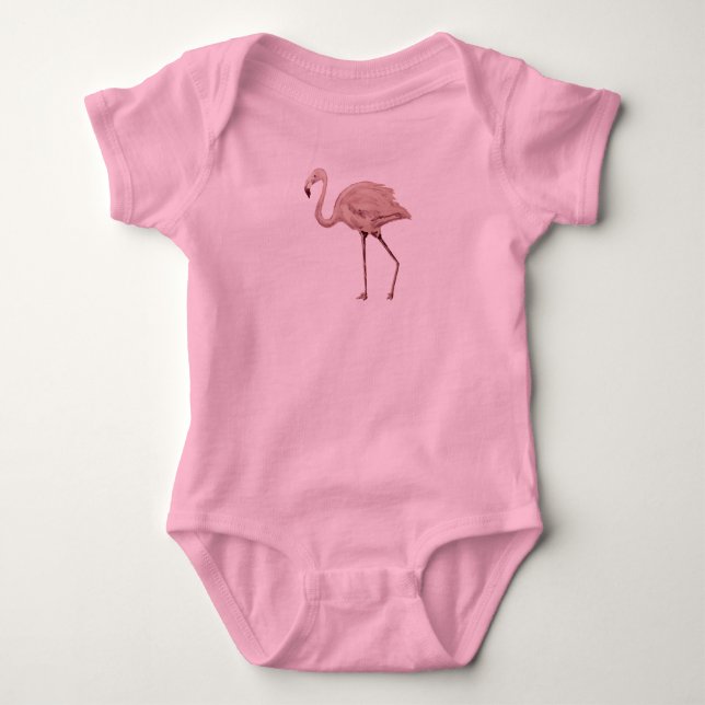 Flamingo Pink Baby Bodysuit (Front)