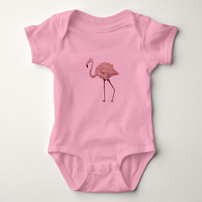 Flamingo Pink Baby Bodysuit Tutu (Front)