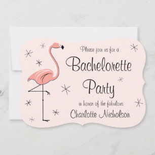 Flamingo Pink "Bachelorette Party" bracket Invitation