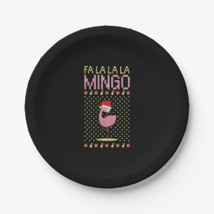 Flamingo pink beak gift Christmas Paper Plates