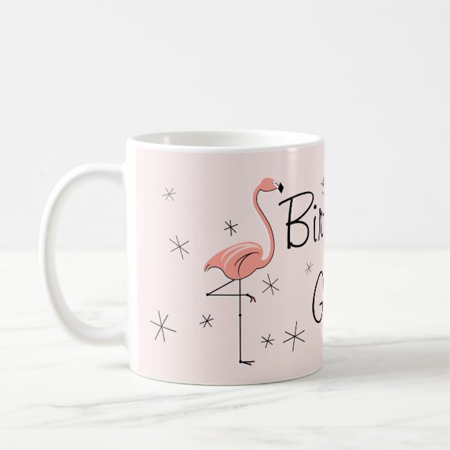 Flamingo Pink 'Birthday Girl!' mug (Left)
