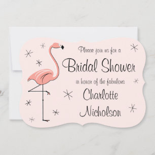 Flamingo Pink "Bridal Shower" bracket Invitation