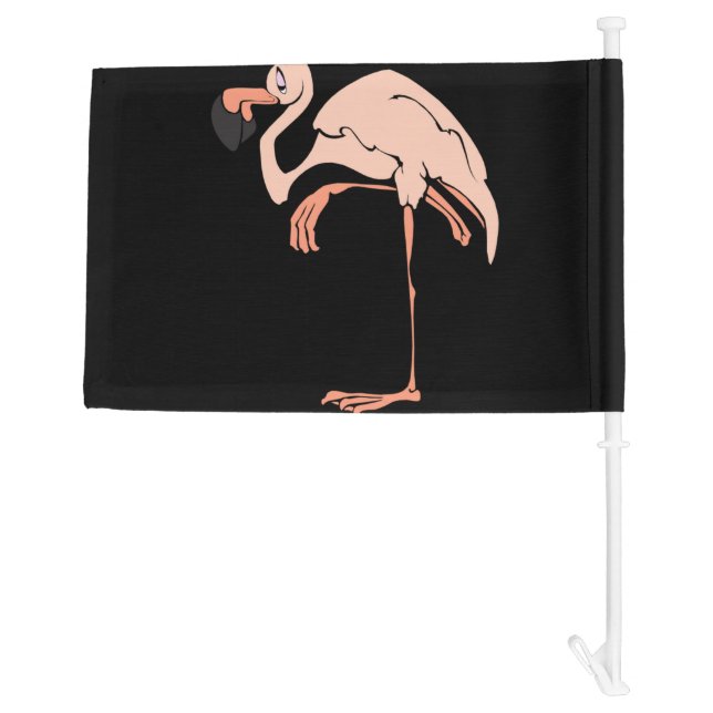 Flamingo Pink Car Flag (Back)