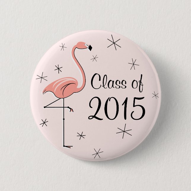 Flamingo Pink Class of 2015 button (Front)