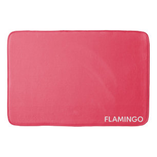 Flamingo pink color name bath mat