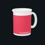 Flamingo pink color name beverage pitcher<br><div class="desc">Flamingo pink color name</div>