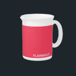 Flamingo pink color name beverage pitcher<br><div class="desc">Flamingo pink color name</div>