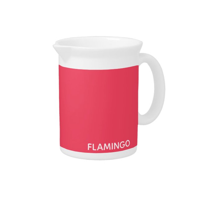 Flamingo pink color name beverage pitcher (Right)