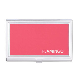 Flamingo pink color name business card case
