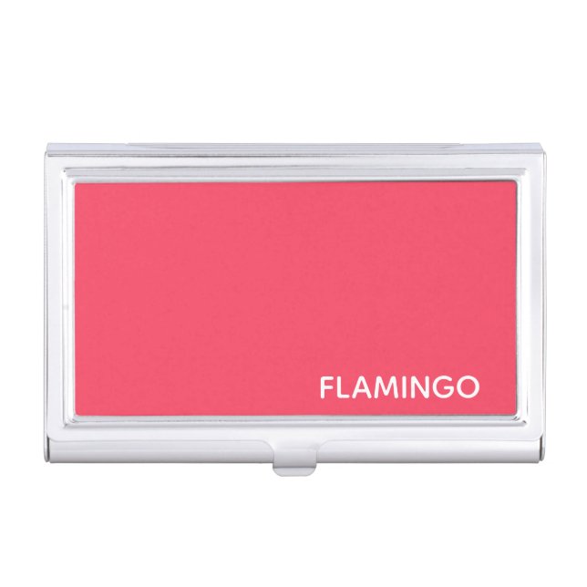 Flamingo pink color name business card case (Front)