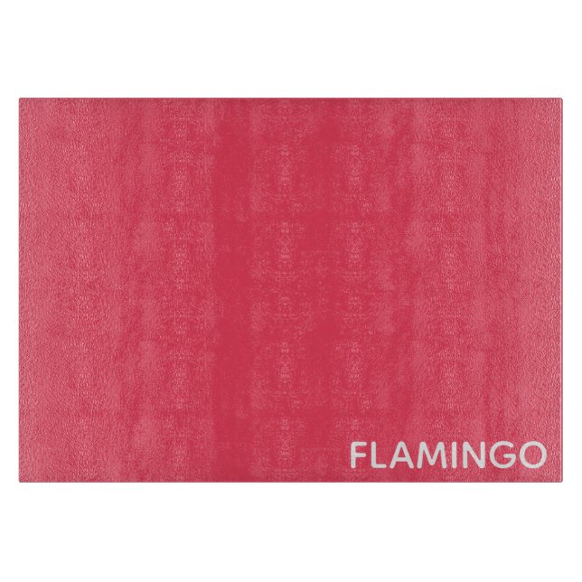 Flamingo pink color name cutting board (Front)