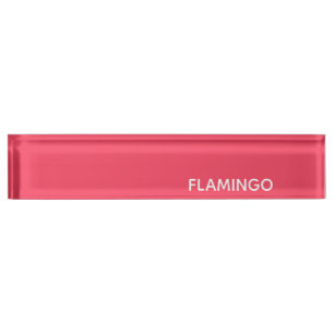 Flamingo pink color name desk name plate