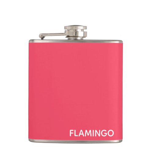 Flamingo pink color name flask
