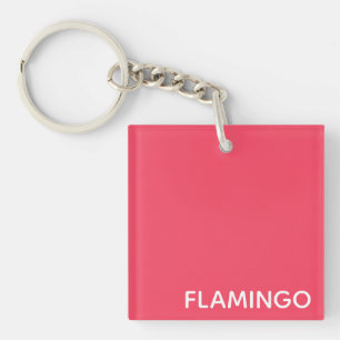 Flamingo pink color name keychain