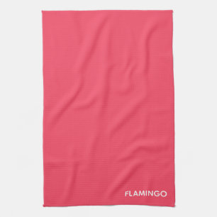Flamingo pink color name kitchen towel