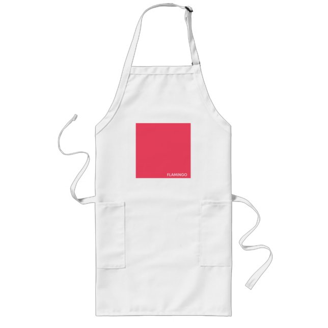Flamingo pink color name long apron (Front)