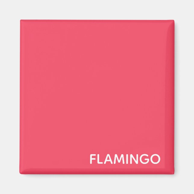Flamingo pink color name magnet (Front)