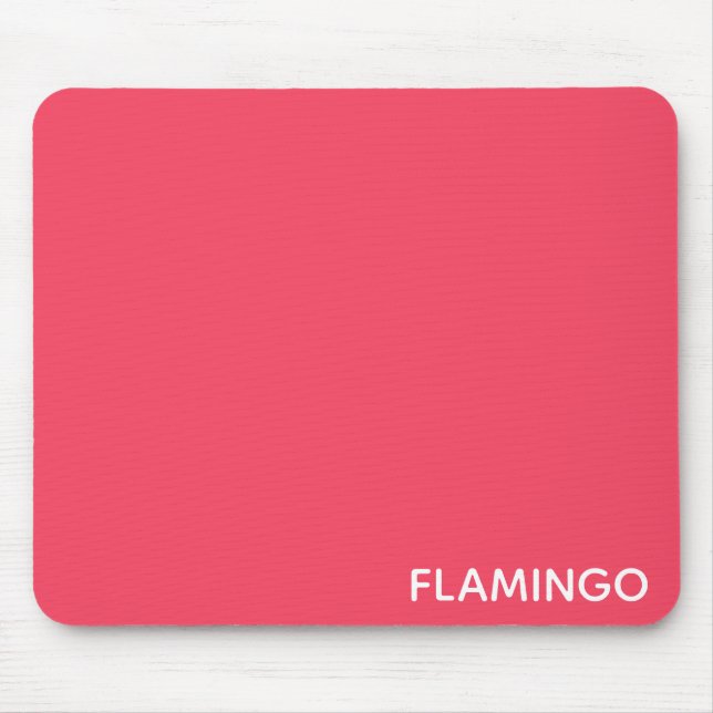 Flamingo pink color name mouse pad (Front)