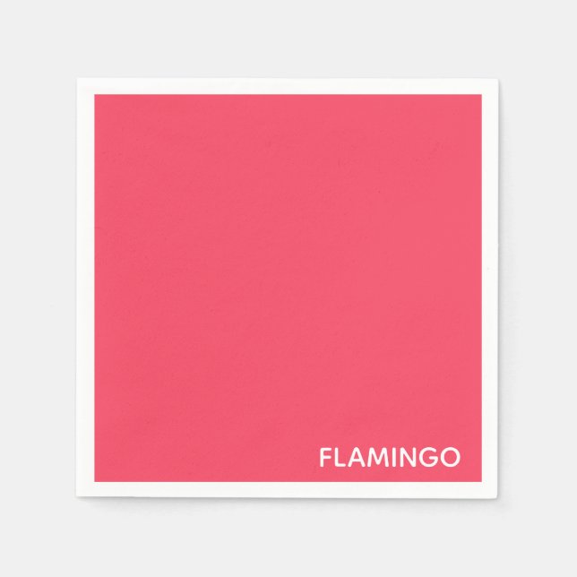 Flamingo pink color name napkins (Front)