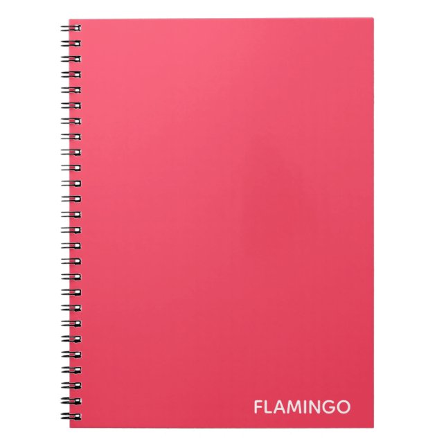 Flamingo pink color name notebook (Front)