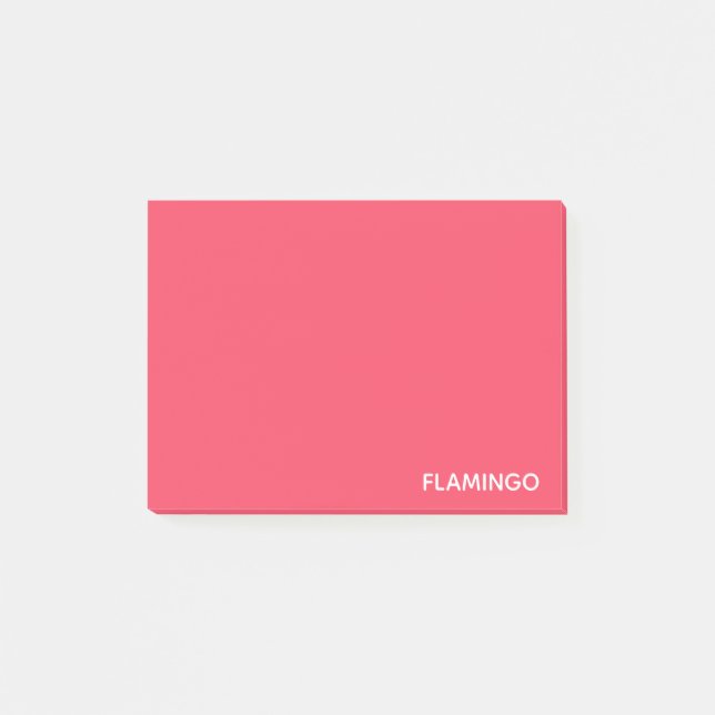 Flamingo pink color name post-it notes (Front)