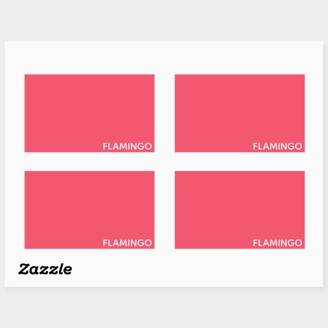 Flamingo pink color name rectangular sticker | Zazzle