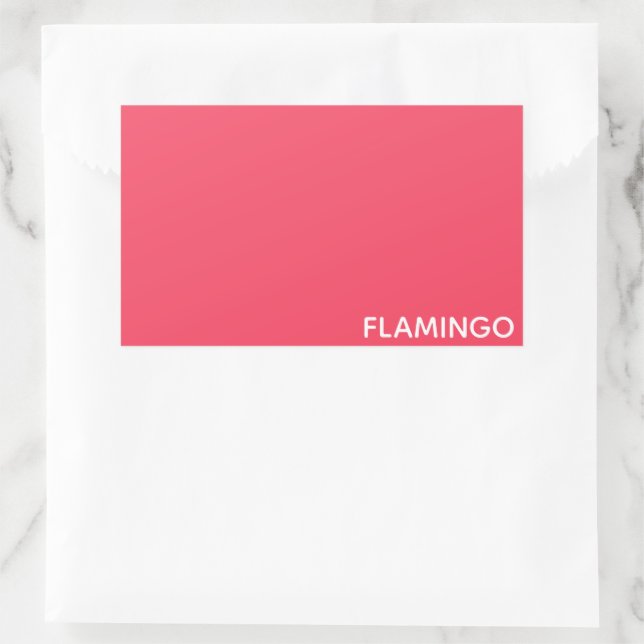 Flamingo pink color name rectangular sticker | Zazzle