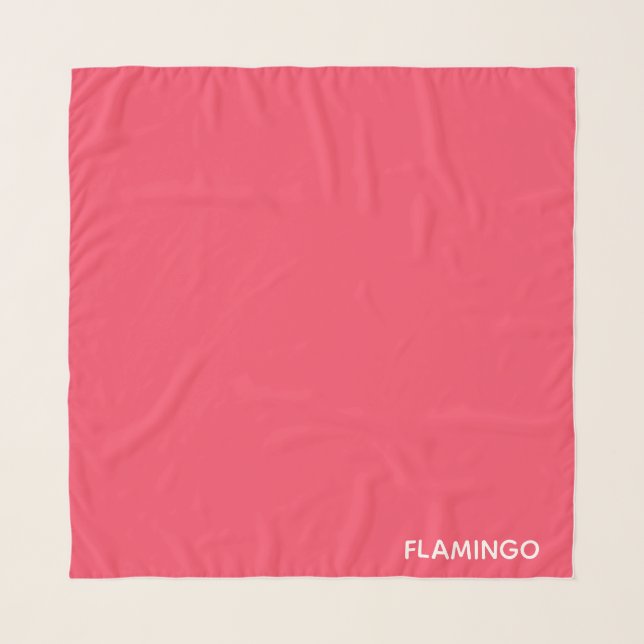 Flamingo pink color name scarf (Front)