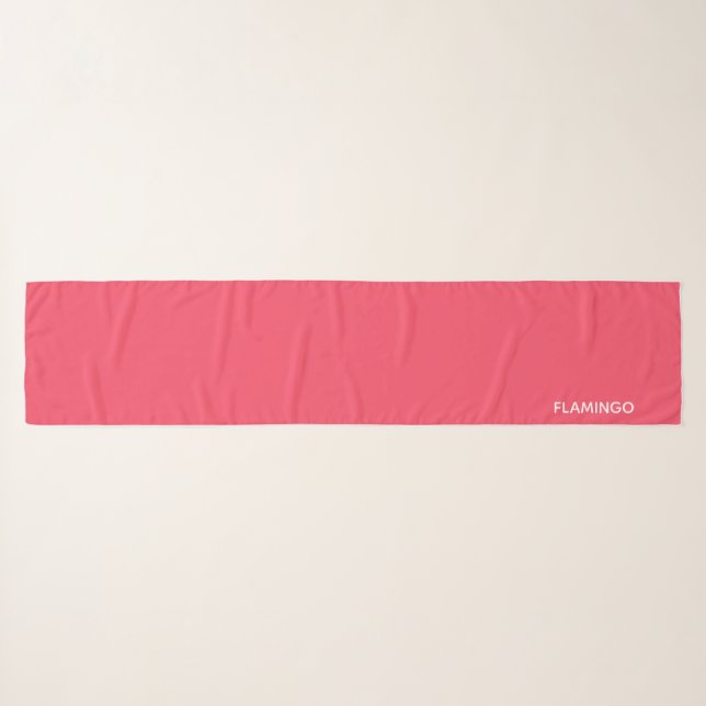Flamingo pink color name scarf (Front (Horizontal))