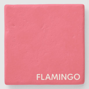 Flamingo pink color name stone coaster