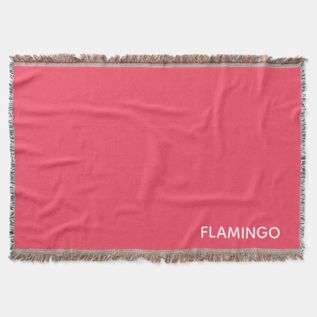 Flamingo pink color name throw blanket (Front)