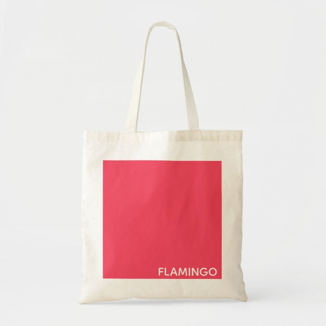 Flamingo pink color name tote bag (Front)