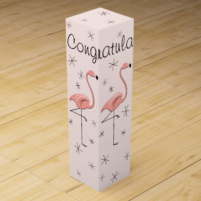Flamingo Pink Congratulations! gift box wine (Front)