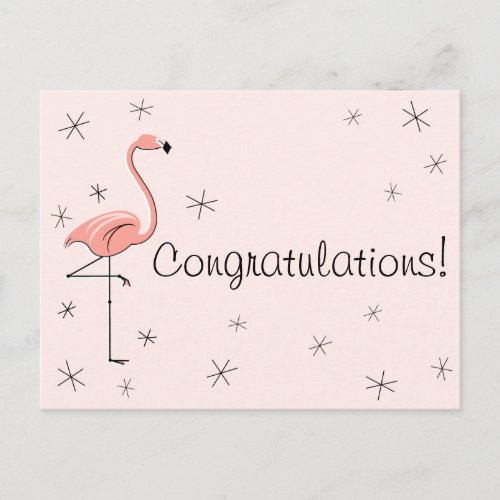 Flamingo Pink Congratulations postcard