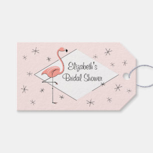 Flamingo Pink diamond Bridal Shower gift tags