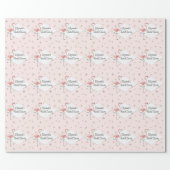 Flamingo Pink diamond Bridal Shower wrapping paper (Flat)