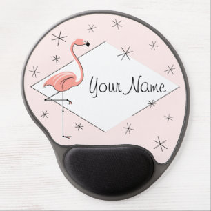 Flamingo Pink Diamond "Name" gel mousepad