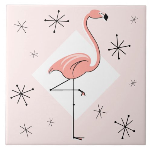 Flamingo Pink Diamond Stars tile