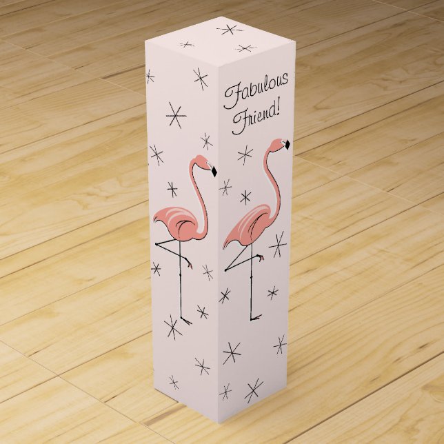 Flamingo Pink Fabulous Friend! gift box wine (Front)