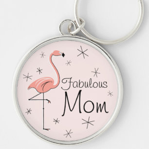 Flamingo Pink 'Fabulous Mom' keychain premium