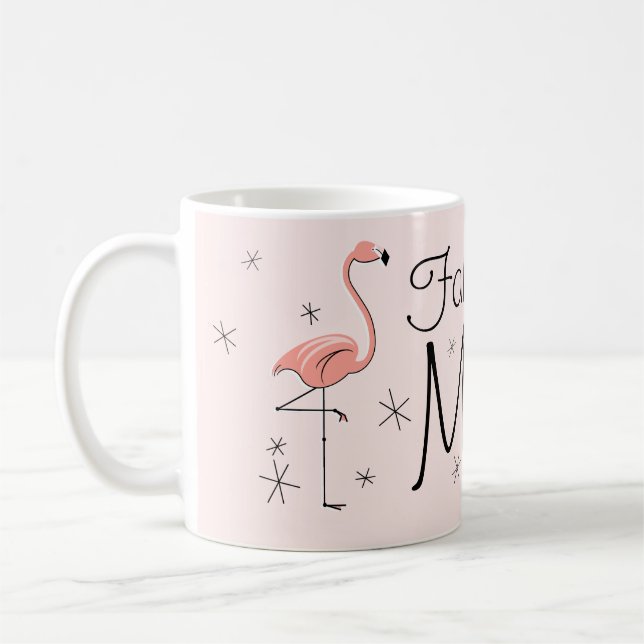 Flamingo Pink 'Fabulous Mom' mug (Left)