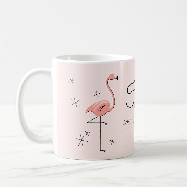Flamingo Pink 'Fabulous Sister!' mug (Left)