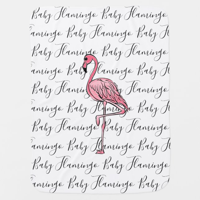 Flamingo | pink flamingo, pink tropical bird  baby blanket (Front)