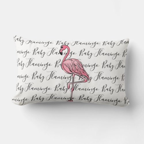 Flamingo  pink flamingo pink tropical bird  lumbar pillow