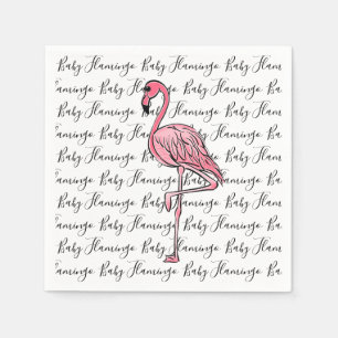 Flamingo pink flamingo, pink tropical bird napkins
