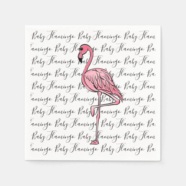 Flamingo | pink flamingo, pink tropical bird  napkins (Front)